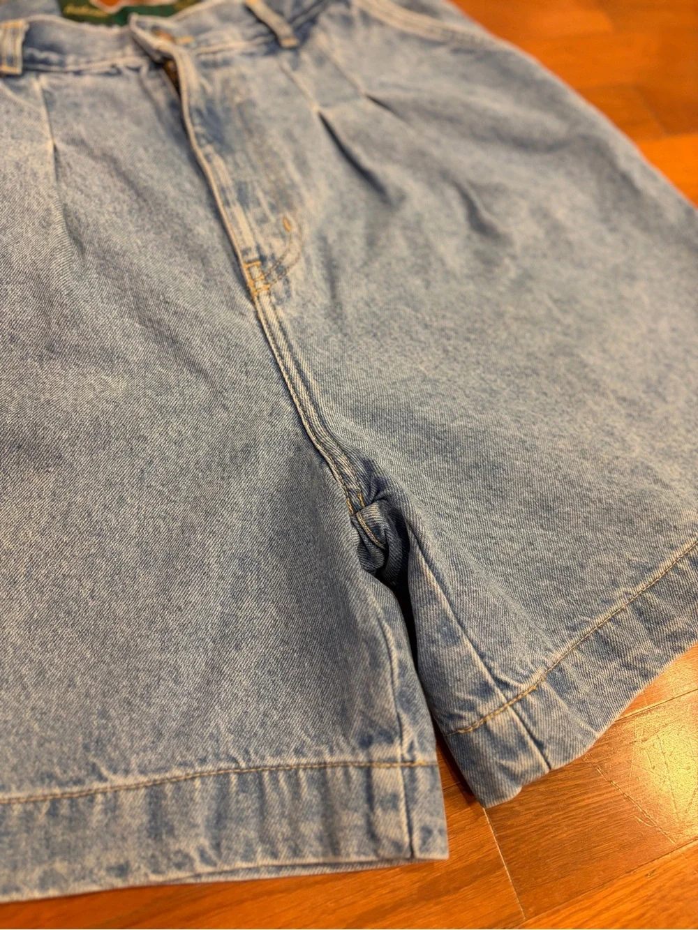 Authentic Waco | Vintage Denim Pleated Mom Shorts